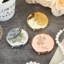 1pc Personalized Engraved Stainless Steel Compact Mirror with Birth Flower Design - Custom Name Gift for Women, Bridesmaid Proposal Wedding Birthday Christmas Present, Elegant Portable Pocket Mirror for Her, Personalized Gift | Elegant Pocket Mirror | Engraved Accessory