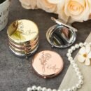1pc Personalized Engraved Stainless Steel Compact Mirror with Birth Flower Design - Custom Name Gift for Women, Bridesmaid Proposal Wedding Birthday Christmas Present, Elegant Portable Pocket Mirror for Her, Personalized Gift | Elegant Pocket Mirror | Engraved Accessory