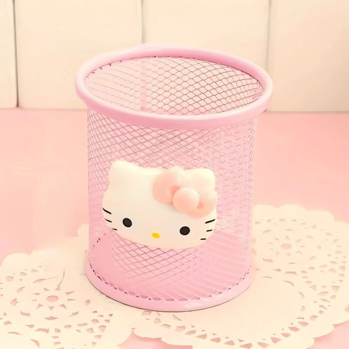 For Hello Kitty Pink Mesh Pencil Case - Lightweight, Decorative Desktop Organizer with Cute Character Design, Ideal for School and Office Supplies Storage, Perfect Holiday Gift, Office Supplies And Accessories - Image 2