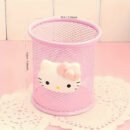 For Hello Kitty Pink Mesh Pencil Case - Lightweight, Decorative Desktop Organizer with Cute Character Design, Ideal for School and Office Supplies Storage, Perfect Holiday Gift, Office Supplies And Accessories