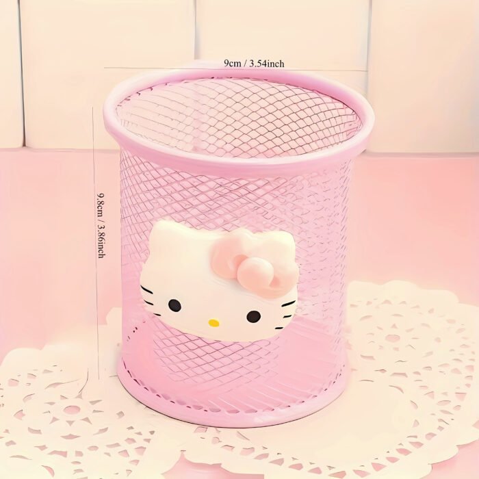 For Hello Kitty Pink Mesh Pencil Case - Lightweight, Decorative Desktop Organizer with Cute Character Design, Ideal for School and Office Supplies Storage, Perfect Holiday Gift, Office Supplies And Accessories - Image 5