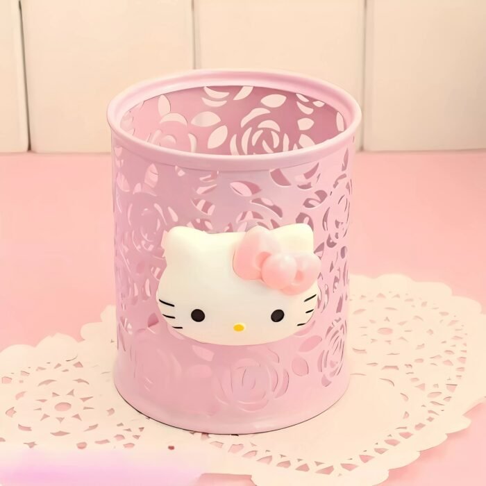 For Hello Kitty Pink Mesh Pencil Case - Lightweight, Decorative Desktop Organizer with Cute Character Design, Ideal for School and Office Supplies Storage, Perfect Holiday Gift, Office Supplies And Accessories - Image 4