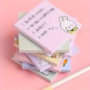 [Multi-Purpose Memo Pads Assorted] 80-Pack Cute Cartoon Sticky Notes - Solid Color, Self-Adhesive, Tear-Off, Assorted Colors, Office & School Supplies, Easy Post & Remove, Multi-Purpose Memo Pads