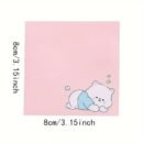 [Multi-Purpose Memo Pads Assorted] 80-Pack Cute Cartoon Sticky Notes - Solid Color, Self-Adhesive, Tear-Off, Assorted Colors, Office & School Supplies, Easy Post & Remove, Multi-Purpose Memo Pads