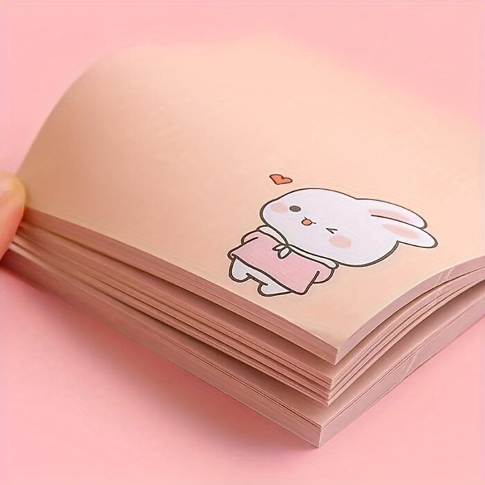 [Multi-Purpose Memo Pads Assorted] 80-Pack Cute Cartoon Sticky Notes - Solid Color, Self-Adhesive, Tear-Off, Assorted Colors, Office & School Supplies, Easy Post & Remove, Multi-Purpose Memo Pads - Image 5