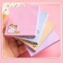 [Multi-Purpose Memo Pads Assorted] 80-Pack Cute Cartoon Sticky Notes - Solid Color, Self-Adhesive, Tear-Off, Assorted Colors, Office & School Supplies, Easy Post & Remove, Multi-Purpose Memo Pads