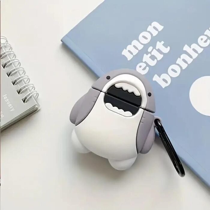 [Cute Shark] 3D cute cartoon shark shape soft silicone wireless earphone case | for Airpods 1/ 2/ 3/ Pro - Image 11