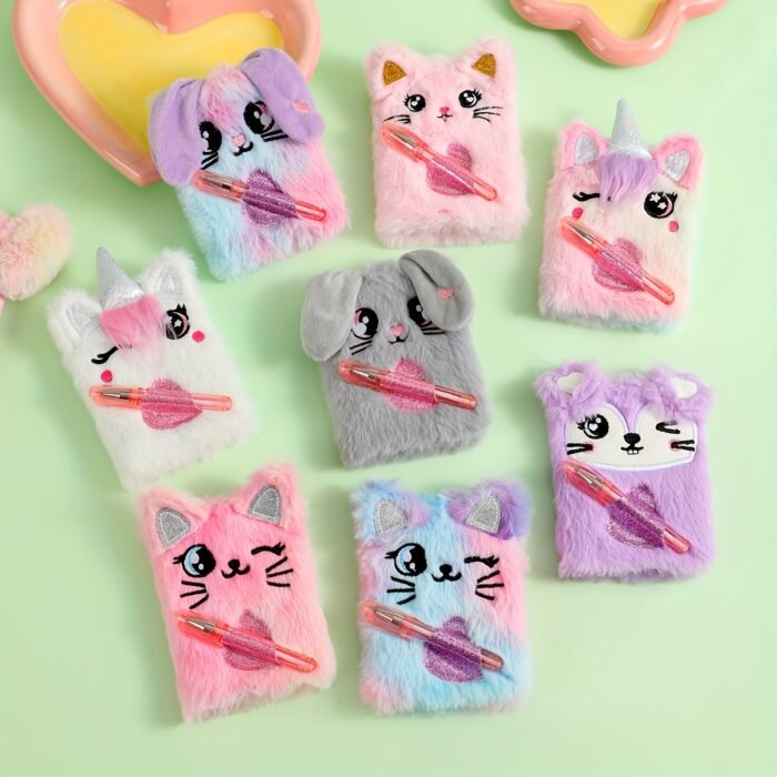 Adorable Mini Notebook with Cute Cat Design - Portable Small Diary with Pen Pocket, Ideal Gift for Students, Polyester Cover, Pink and White, Diary Accessories | Playful Design | Durable Cover - Image 10