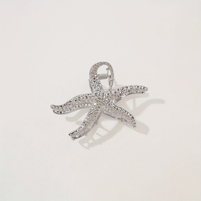 1pc Oversized Metal Starfish Hair Claw Clip - Retro Ocean Style Hair Accessory, Golden-Tone Alloy for Women, Perfect for Beach Vacations & Casual Outfits, Beach Vacation Accessory | Elegant Hair Accessory | Durable Metal Constructio - Image 7