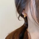 [14K Golden Geometric Stud Earrings] Elegant Geometric Minimalist Stud Earrings, 14K Golden Plated, Zinc Alloy, Iron Ear Post, Versatile Fashion Jewelry for Women, All-Season Wear