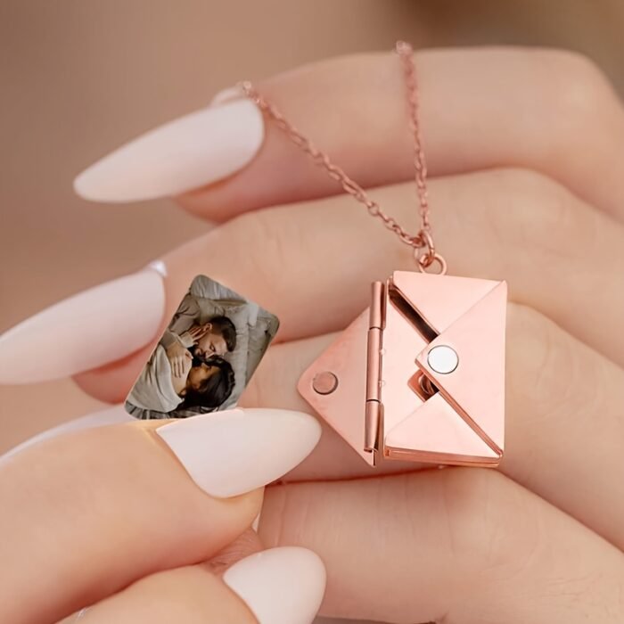 Custom Photo Engraved Necklace for Women - 18K gold plated Plated 201 Stainless Steel Reverse Side Personalized Jewelry with Hidden Photo Storage, Elegant Minimalist Design for Mother’s Day, Birthday & Anniversary Gifts, Custom Necklace, Special Occasion Gift, Sleek Pendant, Highquality Engraving, Romantic Keepsake - Image 9