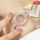 [Single-piece Luxurious Quartz Watch] Luxurious Single-piece Ladies' Fashion Quartz Watch With A Golden Dial And Golden Hands, Perfect For Eid And Mother's Day Gifts.
