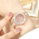 [Single-piece Luxurious Quartz Watch] Luxurious Single-piece Ladies' Fashion Quartz Watch With A Golden Dial And Golden Hands, Perfect For Eid And Mother's Day Gifts.