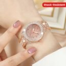 [Single-piece Luxurious Quartz Watch] Luxurious Single-piece Ladies' Fashion Quartz Watch With A Golden Dial And Golden Hands, Perfect For Eid And Mother's Day Gifts.