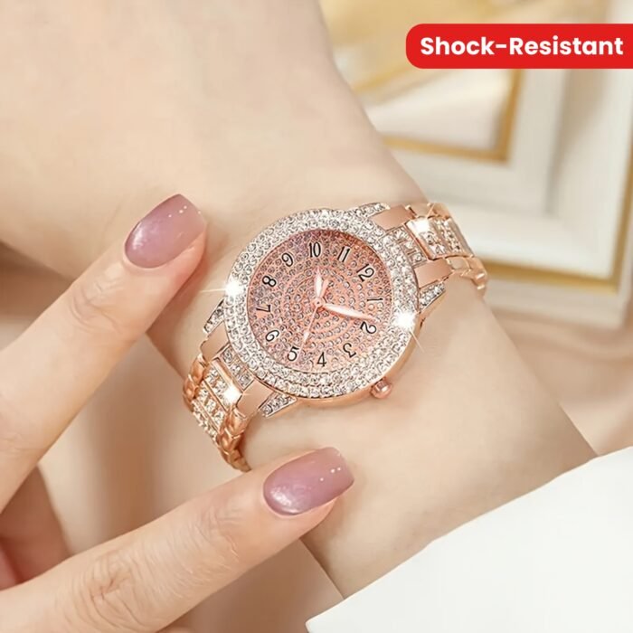 [Single-piece Luxurious Quartz Watch] Luxurious Single-piece Ladies' Fashion Quartz Watch With A Golden Dial And Golden Hands, Perfect For Eid And Mother's Day Gifts. - Image 16