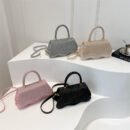Women's Casual Crossbody Bag - Retro Glitter Synthetic Leather Small Square Purse with Adjustable Strap & Magnetic Closure, Khaki/Mixed/Black/Pink, Versatile for Everyday & Special Occasions, Crossbody Purse, Fashion Accessory, Chic Handbag, Durable Material, Compact Handbag, Stylish Women