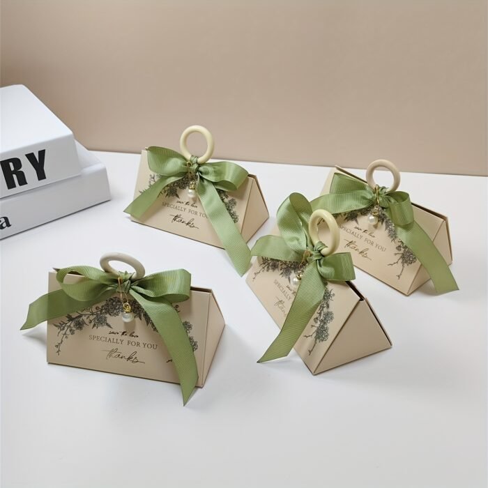 20pc Small And Large Multi-colored Hot Stamping Paper Gift Boxes, European-style Triangular Pearl Floral Hand-held Candy Boxes, Muffins, Candles, Jewelry Gift Packaging Boxes For Mother's Day, Weddings, Birthdays, Anniversaries, And Holiday Parties. - Image 5