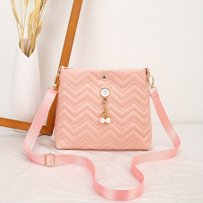Chic Quilted Bucket Crossbody Bag - Fashionable Mini Purse for Women - Versatile Shoulder Handbag with Stylish Quilting Design - Image 25