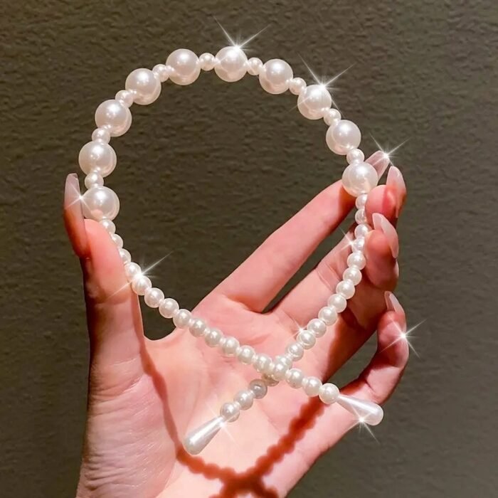 5pcs Elegant Faux Pearl Headbands for Women - Chic Plastic Hair Hoops with Imitation Pearls, Perfect for Styling and Accessories, Minimalist Design, Hair Accessories for Wome - Image 14