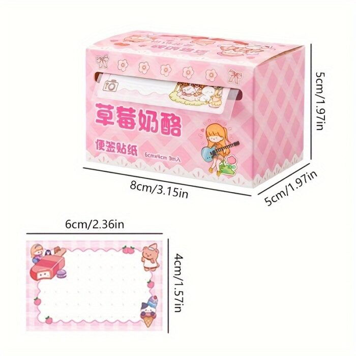 70sheets Boxed Cute Cartoon Girl Series Pull-Out Sticky Notes School Office Tearable Note Paper Set - Image 4