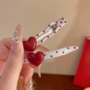 2pcs/4pcs Retro Fashion Heart Polka Dot Hair Clips, Cute Duckbill Clip, Bangs Barrette, High-End Edge Clamps Versatile Accessories for Spring and Summer