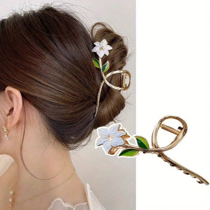 [1pc Strawberry Hair Claw] 1pc Trendy Strawberry Metal Hair Claw, Girl's Ponytail Large Hair Clip Accessories Headwear - Image 9