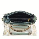 Elegant Floral Print Women's Handbag - Stylish Crossbody Bag with Golden-Tone Hardware, White Base & Black/Beige Floral Pattern, Lightweight & Spacious for Everyday Use