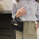 Elegant White Crossbody Bag with Golden-Tone Hardware & Floral Embossed Design - Versatile Women'S Shoulder Bag for Walking, Shopping, Travel, and Parties - Lock Closure, Detachable Strap, Everyday Carry Bag | Elegant Women'S Bag | Glossy Finis