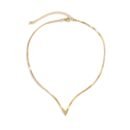 Golden-Tone V-Shaped Pendant Snake Chain Necklace for Women - Minimalist Bohemian Zinc Alloy Layered Jewelry, Versatile Everyday Necklace for Casual & Formal Outfits, Valentine's Day Gift Idea, Fashionforward Accessory, Elegant Design, Durable Jewelry, Statement Jewelry, Women's Fashion