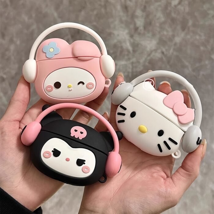 [Silicone Protective Case for ]Sanrio Decorative 3D Bag Charm Stereo Headphone Case, Cartoon Protective Cover, Scratch Resistant, Shockproof Earphone Accessory - Image 15