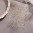 2pcs Golden Glitter Leaf Design Nail Stickers, Self-Adhesive Willow Leaf Pattern for DIY Salon, Women and 'S Nail Art Supplies LS-J