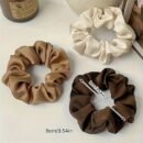 Women’s Soft Satin Hair Scrunchies - Elastic Ponytail Holders in Black, Brown, Beige & Cream, Simple Style Versatile Hair Accessories for Everyday Use, Stylish Ponytail Holders | Minimalist Hair Ties | Satin Fabric Scrunchies, Scrunchies for Hair