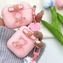 Pink Bear Apple Wireless Wireless Headphone Protective Case Suitable for Airpods 1/2/3/4 Generation Headphone Protective Shell
