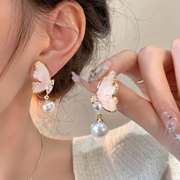 Elegant Butterfly Earrings for Women - Small, Crowd-Standing Ear Ornaments - Image 2