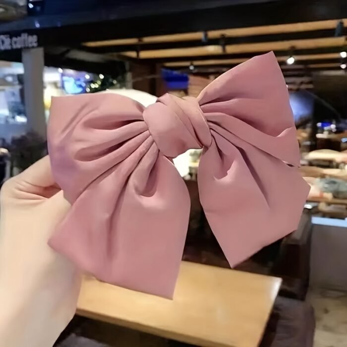 1pc fabric bow hairpin, women solid color bow hair accessories, multiple colors available, suitable for daily travel, party, gathering, date, suitable for all hair types, ideal for gifts - Image 8