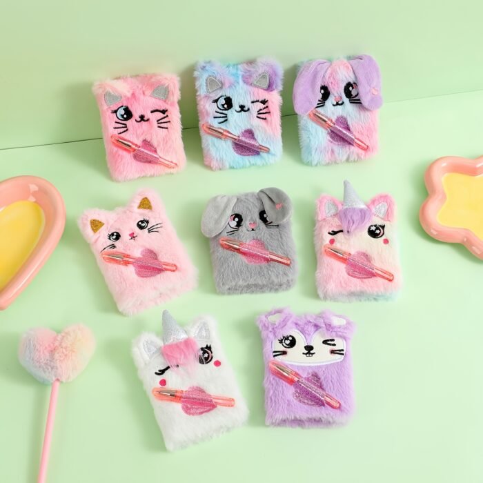 Adorable Mini Notebook with Cute Cat Design - Portable Small Diary with Pen Pocket, Ideal Gift for Students, Polyester Cover, Pink and White, Diary Accessories | Playful Design | Durable Cover - Image 5