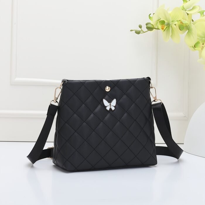Chic Quilted Bucket Crossbody Bag - Fashionable Mini Purse for Women - Versatile Shoulder Handbag with Stylish Quilting Design - Image 15