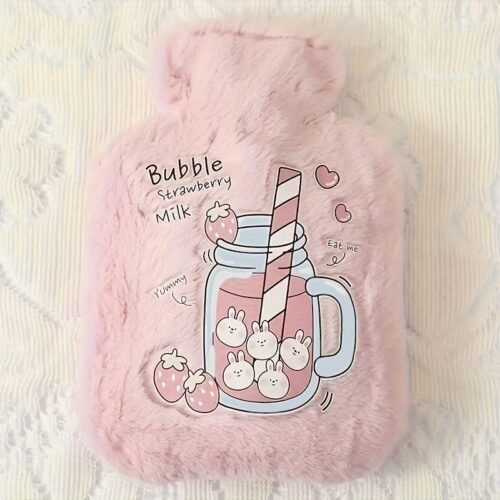 [Cute | Plush] 1pcs Cute Cartoon Plush Rubber Hot Water Bottle | 500ml Portable Hand Warmer, Thick Safe Explosion-Proof | No Battery Required for Heat Therapy and Warmth Comfort
