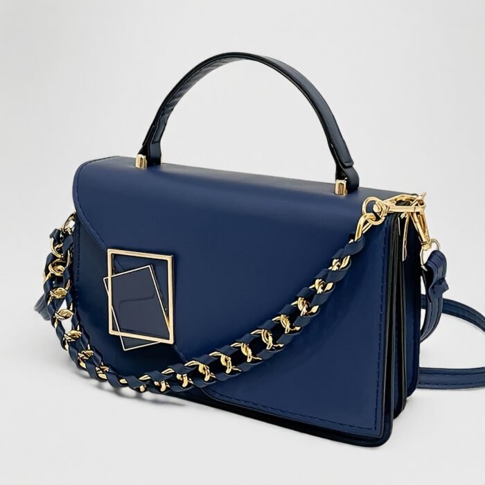 Metal-Decorated Square Handbag - Large Capacity, Lightweight, Portable | Mini Synthetic Flip Bag for Women, Perfect for Office, Business, Autumn & Winter - Image 22