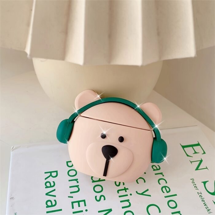 Three-dimensional Cartoon Music Bear Shaped Headphone Case Protective Shell Wireless Headphone Case Suitable for AirPods1/2/3/Pro 2nd Generation - Image 9