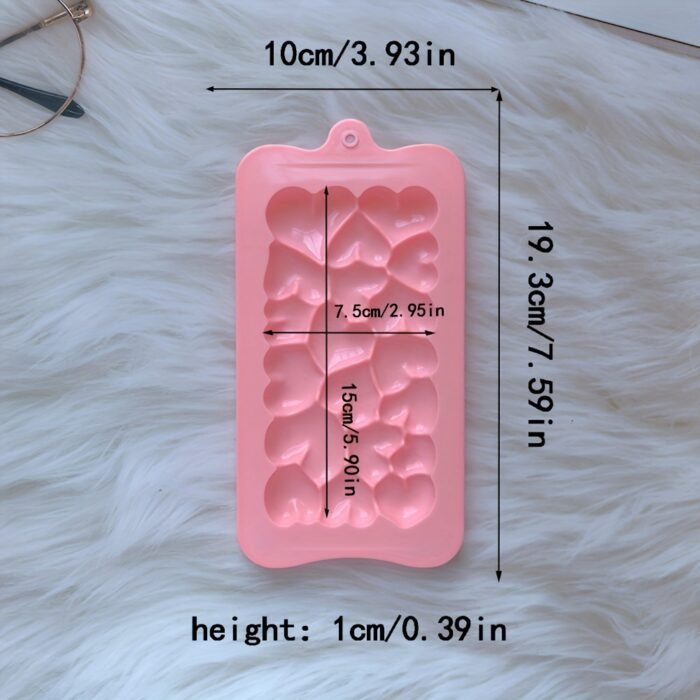 [Pink Heart Chocolate Mold] BPA-Free, 3D Love Design 1pc Pink Heart-Shaped Silicone Chocolate Mold | Ideal for Valentine's & Thanksgiving, DIY Candy Gifts & Cake Decorations - Image 4