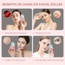 1pc Silicone Ice Roller for Face - Odorless, Battery-Free, Manual Cooling Facial Massage Tool, Ideal for Soothing Skin, Enhances Serotonin Production, Soothing Skincare|Odorless Design|Silicone Constructio