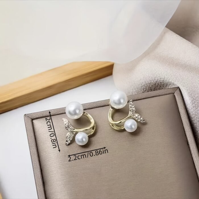 Yi Fish Tail Stud Earrings Everyday Versatile Jewelry - Image 5