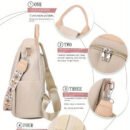 Ethnic-Inspired 3D Floral Embroidery Backpack for Women - Soft Nylon, Casual Style, Utility Pocket, Non, Black, Beige, Blue, Casual Travel Bag|Ethnic Embroidery Bag|Durable Zipper Closure, Backpack