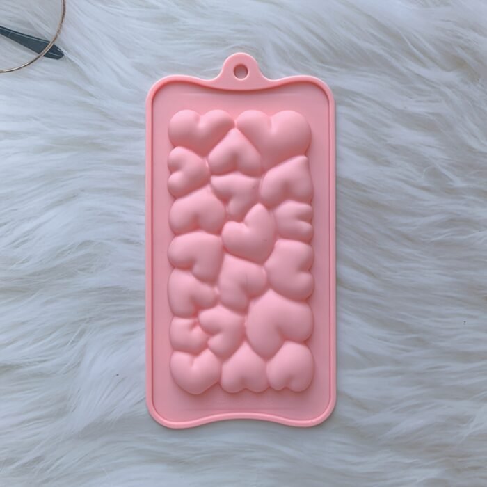 [Pink Heart Chocolate Mold] BPA-Free, 3D Love Design 1pc Pink Heart-Shaped Silicone Chocolate Mold | Ideal for Valentine's & Thanksgiving, DIY Candy Gifts & Cake Decorations - Image 3