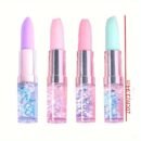 4pcs Creative Lipstick-Design Pens with Glitter Confetti Filling - Assorted Pastel Colors, Durable Plastic Fun Writing Stationery for Students, School Office Supplies & Prize Gifts, Student Gift Item | Playful Aesthetic | Sparkling Confetti, Cute Pens