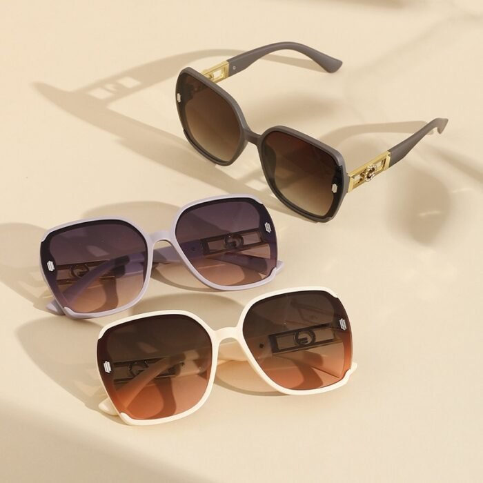 1pc Women'S Chic Rectangle Fashion Glasses with Electroplated + Rhinestone-Embellished Arms, PC Frame & Lens, Decorative Selfie Eyewear with Golden Buckle Detail, Fashion Glasses|Trendy Fashion Glasses|Polycarbonate Frame, Cute Glasses - Image 5