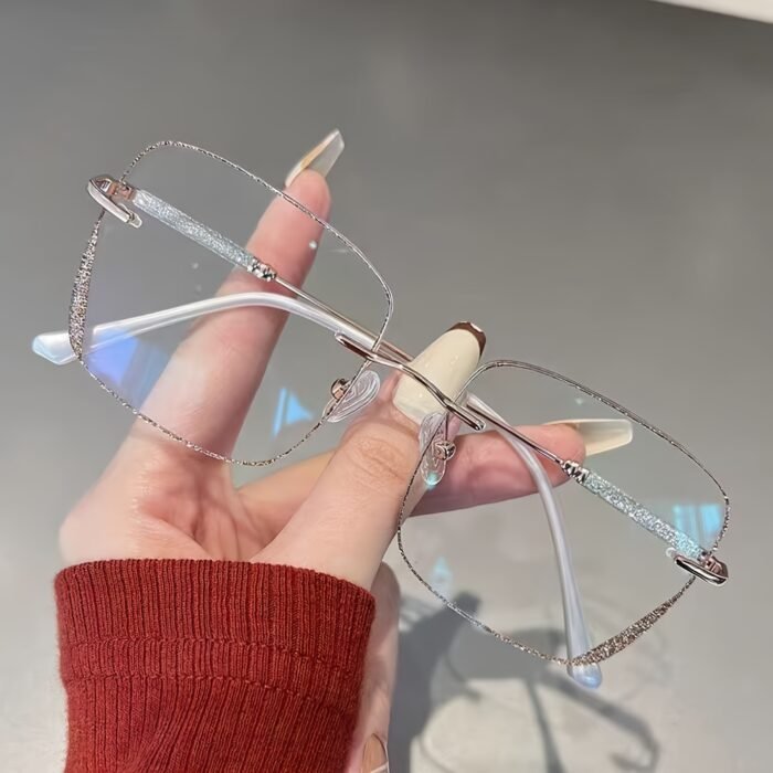 A Pair Of Frameless Transparent Lenses For Women, With A Sparkling Galaxy Frame - Image 3