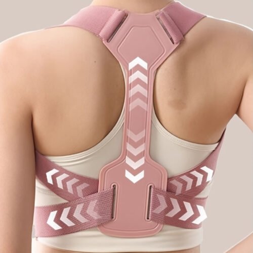 1pc Adjustable Posture Corrector for Men & Women - Invisible Back Support with Removable Straps, EVA Material, Black & Pink, Provides Spinal Alignment & Shoulder Support, Posture Corrector