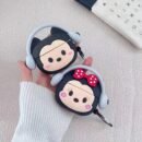 Adorable Animated Character Earphone Cases - Durable Silicone, Cute Pink Bear & Blue Stitch Designs, Perfect for Protecting Your Headphones, Ideal Gift for Fans, Headphone Holder|Playful Accessory|Silicone Headphone Case